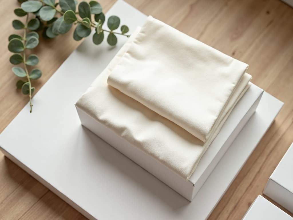 Neatly folded linens and packing materials