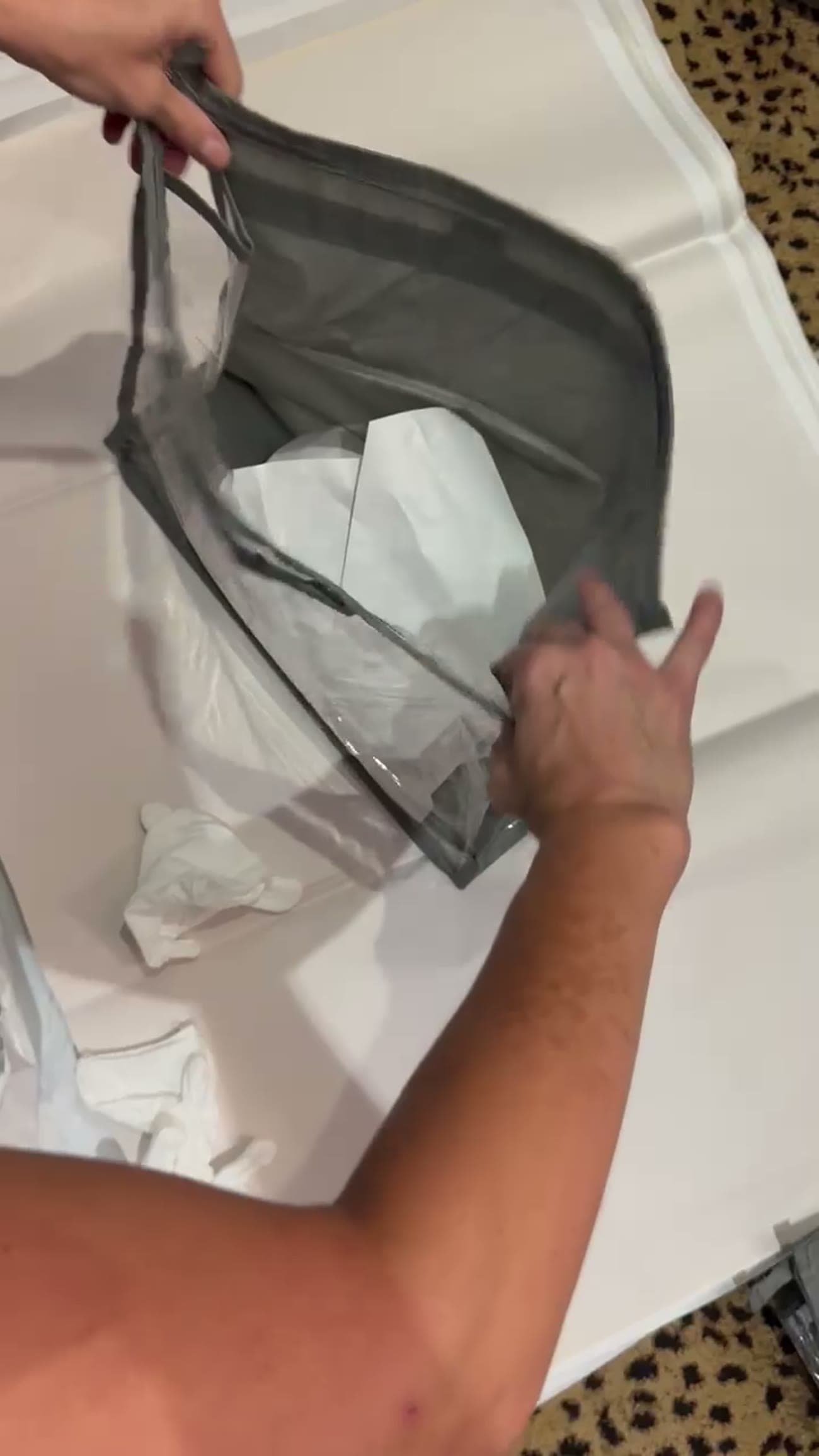 Protective wrapping of a framed mirror